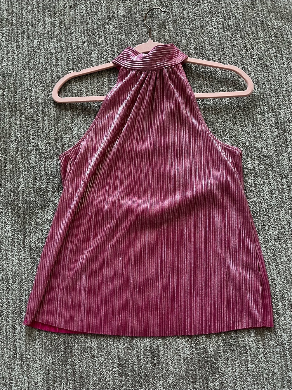 CeCe metallic pink halter top size small